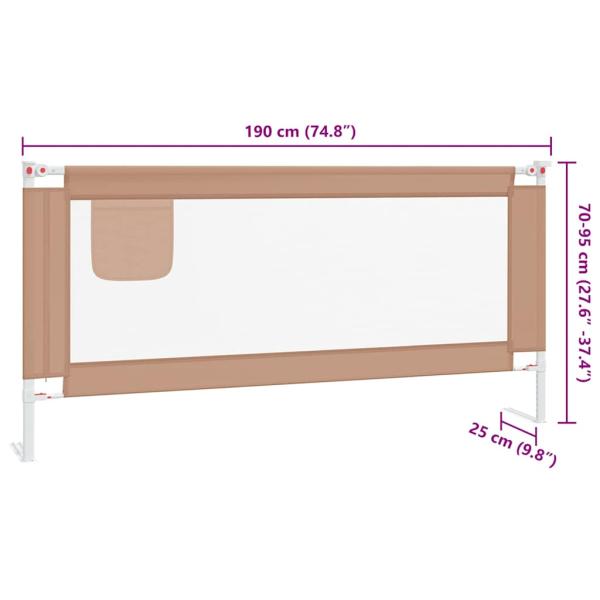Kleinkind-Bettschutzgitter Taupe 190x25 cm Stoff