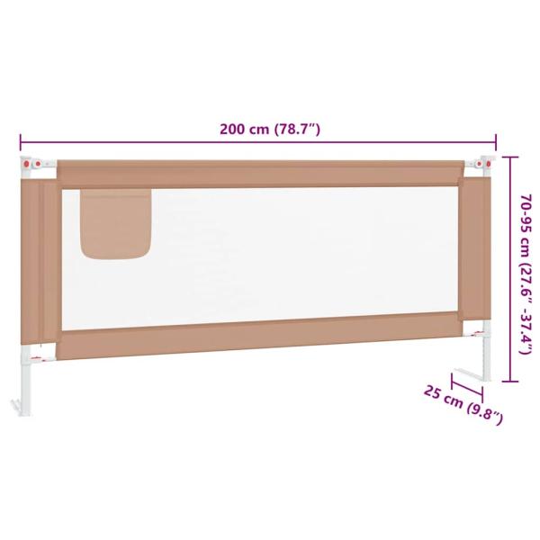 Kleinkind-Bettschutzgitter Taupe 200x25 cm Stoff