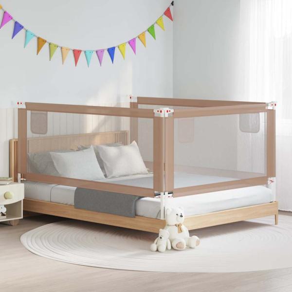 Kleinkind-Bettschutzgitter Taupe 200x25 cm Stoff