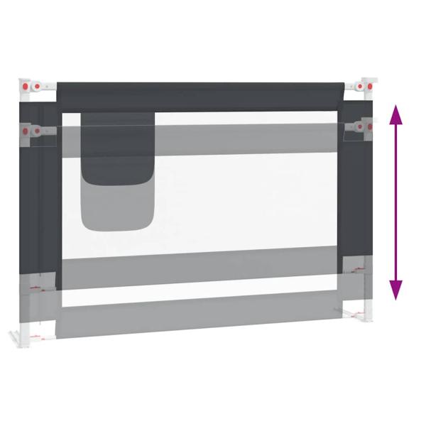 Kleinkind-Bettschutzgitter Dunkelgrau 100x25 cm Stoff