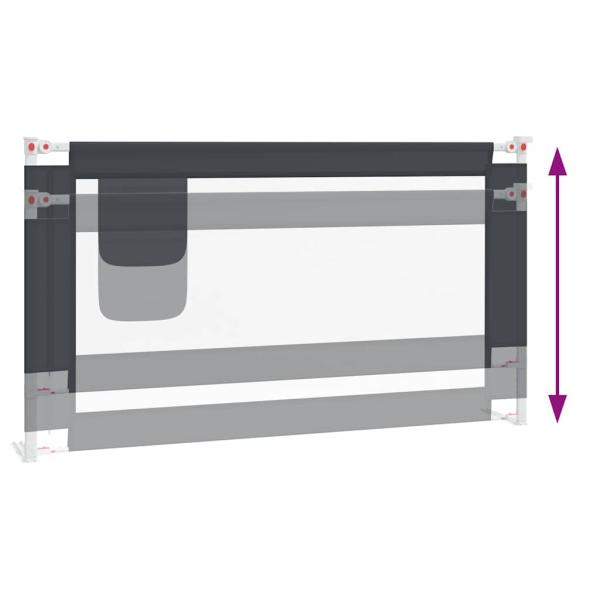 Kleinkind-Bettschutzgitter Dunkelgrau 150x25 cm Stoff