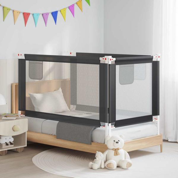 Kleinkind-Bettschutzgitter Dunkelgrau 150x25 cm Stoff