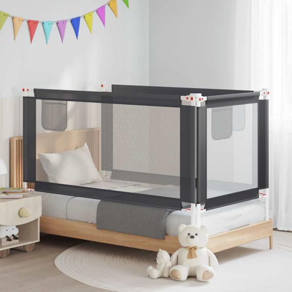 Kleinkind-Bettschutzgitter Dunkelgrau 160x25 cm Stoff