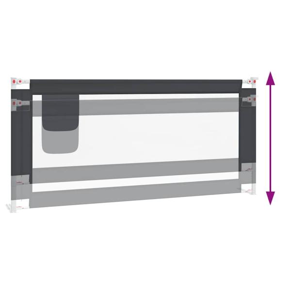 Kleinkind-Bettschutzgitter Dunkelgrau 200x25 cm Stoff