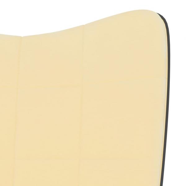 ARDEBO.de - Relaxsessel mit Hocker Cremeweiß Samt und PVC