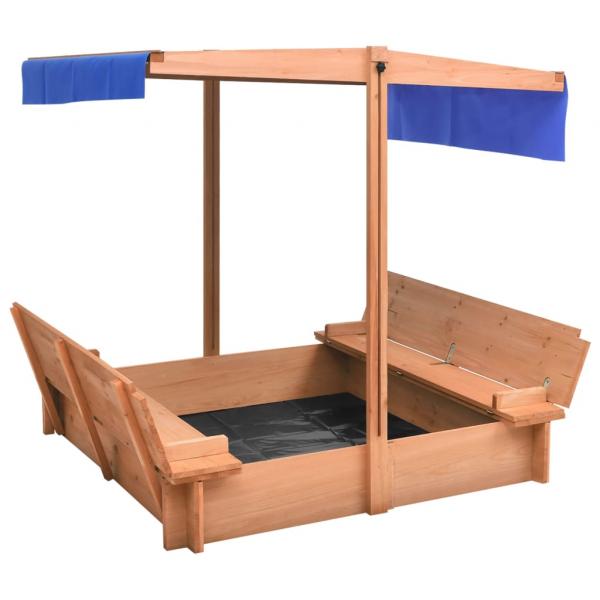 ARDEBO.de - Sandkasten mit Dach Tannenholz 112x112x112 cm