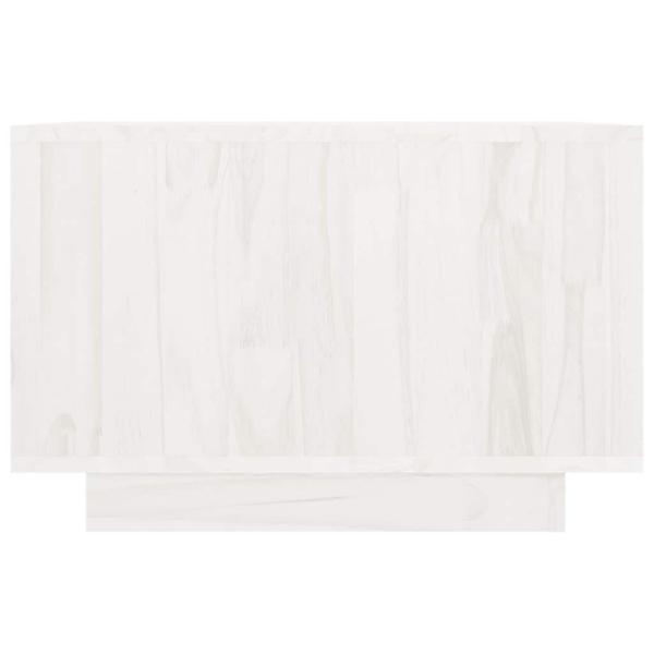Couchtisch Weiß 50x50x33,5 cm Massivholz Kiefer
