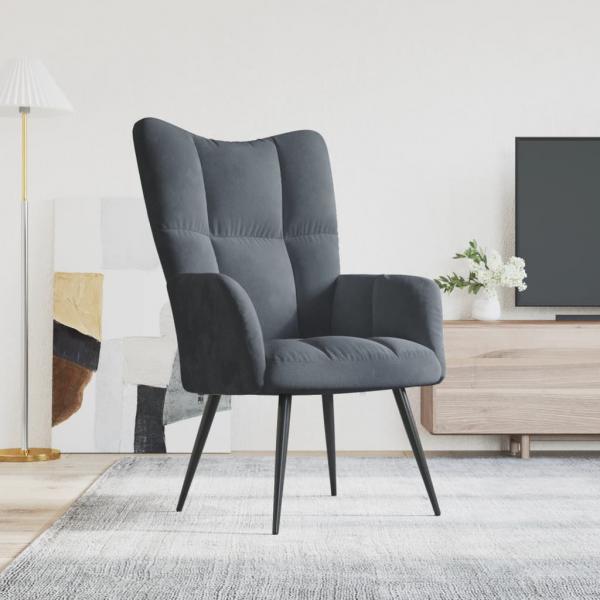 ARDEBO.de - Relaxsessel Dunkelgrau Samt