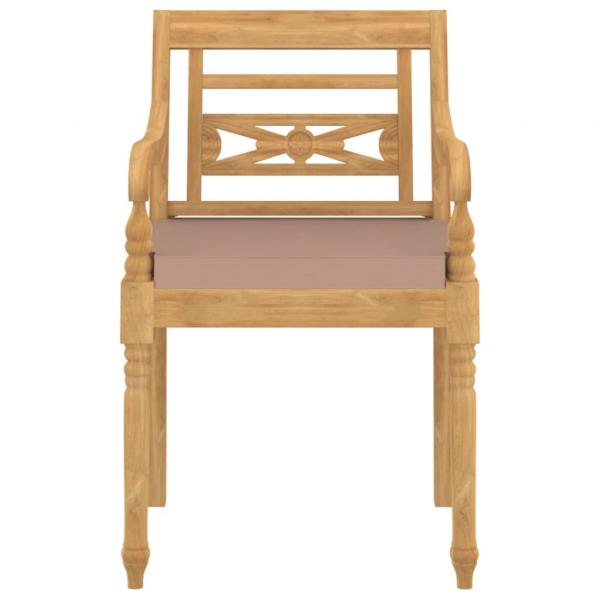 Batavia-Stühle 8 Stk. mit Kissen Massivholz Teak