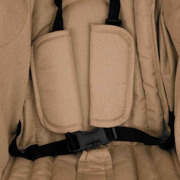 Zwillingskinderwagen Taupe Stahl