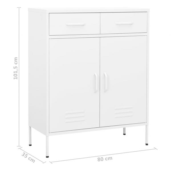 Lagerschrank Weiß 80x35x101,5 cm Stahl    