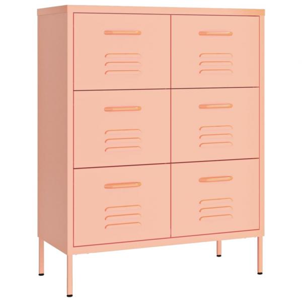 Schubladenschrank Rosa 80x35x101,5 cm Stahl    