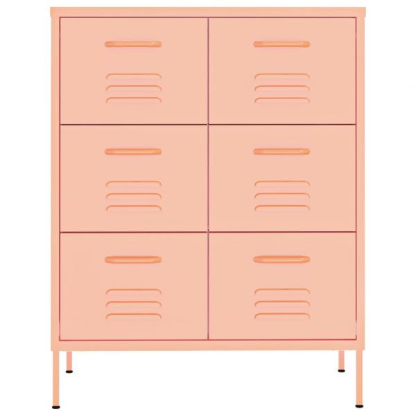 Schubladenschrank Rosa 80x35x101,5 cm Stahl    