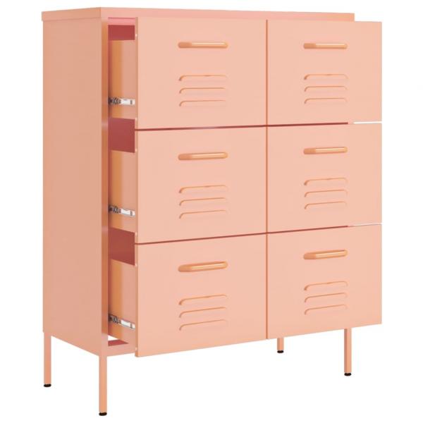 Schubladenschrank Rosa 80x35x101,5 cm Stahl    