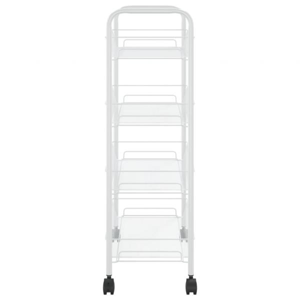 Küchenwagen 4 Etagen Weiß 46x26x85 cm Eisen