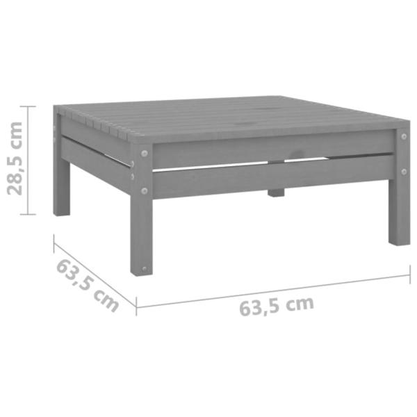 4-tlg. Garten-Lounge-Set Grau Kiefer Massivholz