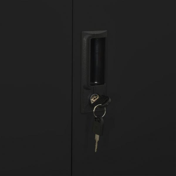 Büroschrank Schwarz 90x40x180 cm Stahl