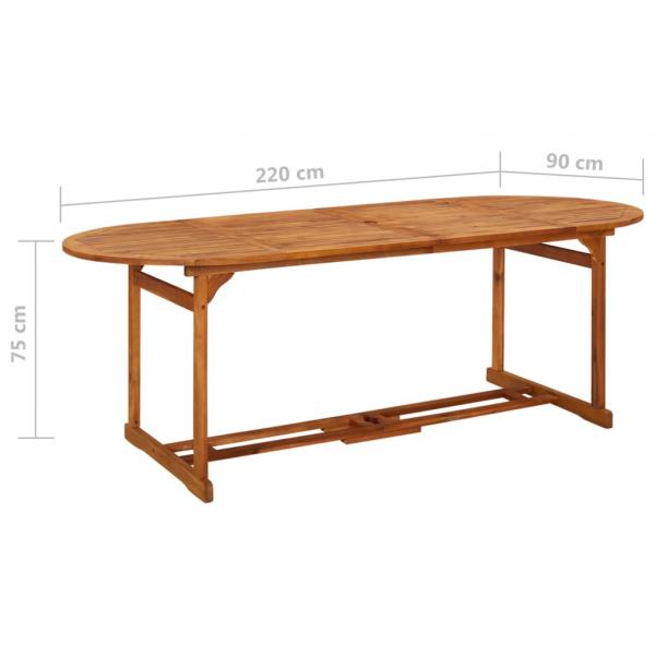 11-tlg. Garten-Essgruppe 220x90x75 cm Massivholz Akazie