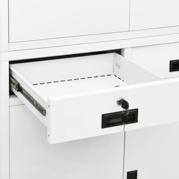 ARDEBO.de - Büroschrank Weiß 90x40x180 cm Stahl