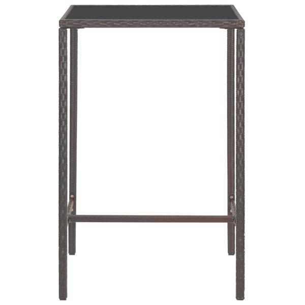 5-tlg. Gartenbar-Set mit Kissen Poly Rattan Braun