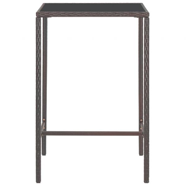 5-tlg. Gartenbar-Set mit Kissen Poly Rattan Braun