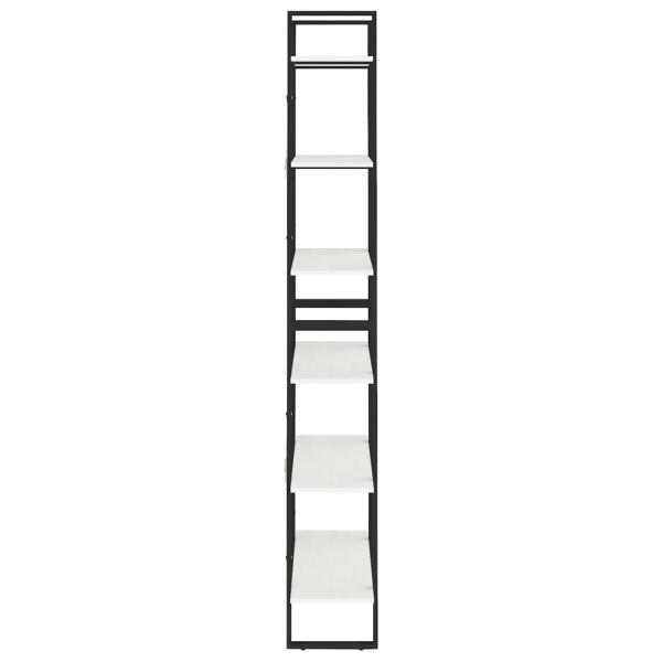 Standregal Hoch Weiß 80x30x210 cm Massivholz Kiefer