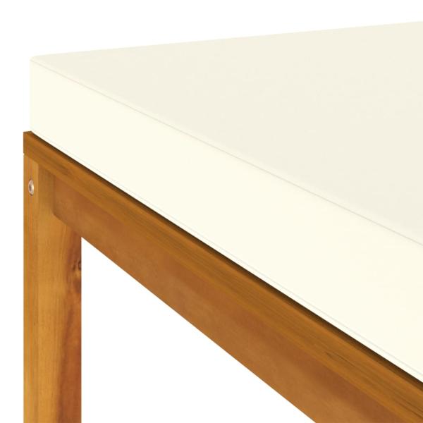 4-tlg. Garten-Lounge-Set mit Creme Kissen Massivholz Akazie