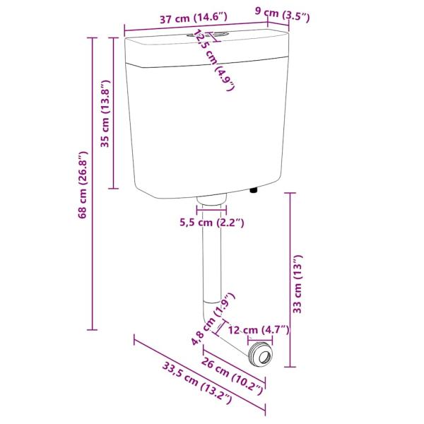 Spülkasten Wasserzulauf Unten 3/6 L Olivgrün