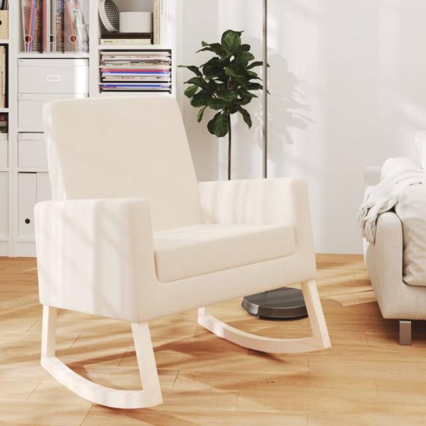 ARDEBO.de - Schaukelstuhl Creme Stoff