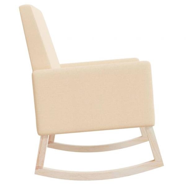 Schaukelstuhl Creme Stoff