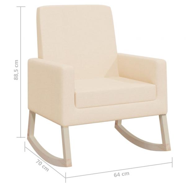 Schaukelstuhl Creme Stoff