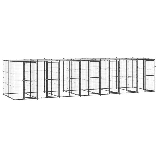 ARDEBO.de - Outdoor-Hundezwinger Stahl mit Überdachung 16,94 m²