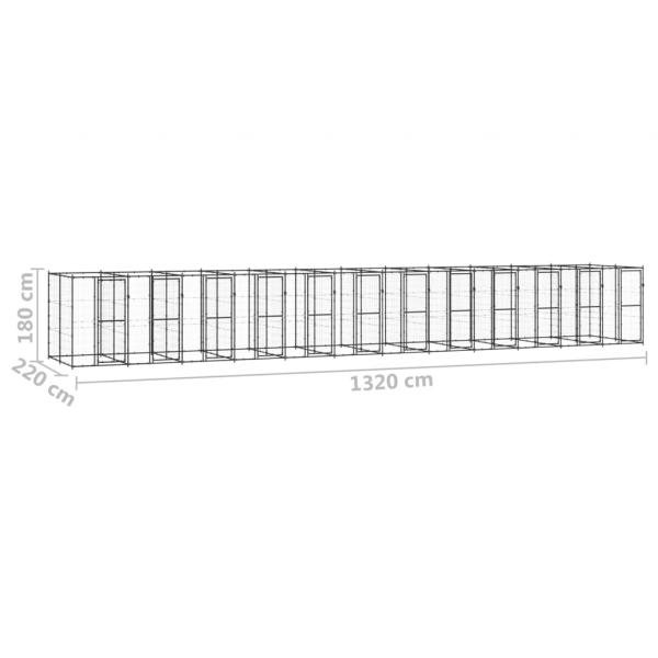 Outdoor-Hundezwinger Stahl 29,04 m²