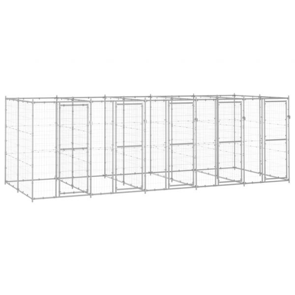 ARDEBO.de - Outdoor-Hundezwinger Verzinkter Stahl 12,1 m²
