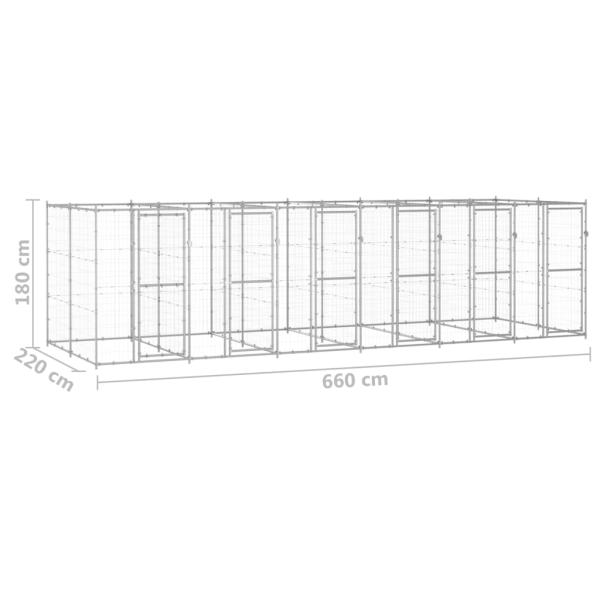 Outdoor-Hundezwinger Verzinkter Stahl 14,52 m²