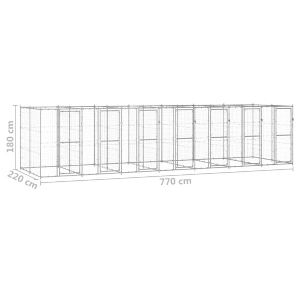Outdoor-Hundezwinger Verzinkter Stahl 16,94 m²