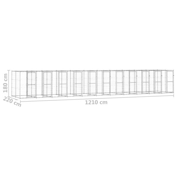 Outdoor-Hundezwinger Verzinkter Stahl 26,62 m²