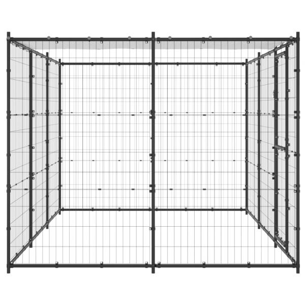 Outdoor-Hundezwinger mit Überdachung Stahl 7,26 m²