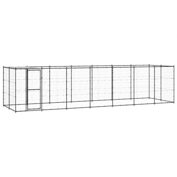 ARDEBO.de - Outdoor-Hundezwinger mit Überdachung Stahl 16,94 m²