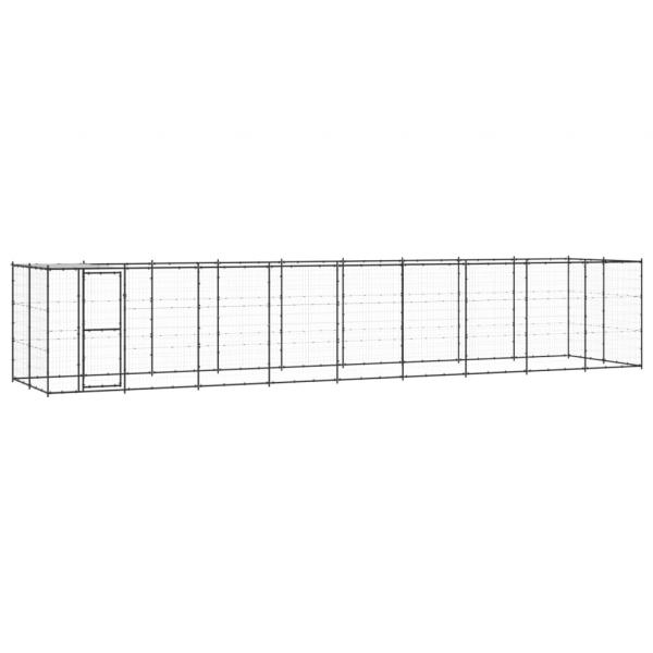 ARDEBO.de - Outdoor-Hundezwinger mit Überdachung Stahl 21,78 m²