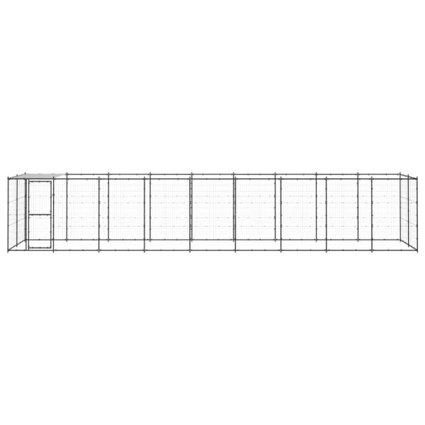 Outdoor-Hundezwinger mit Überdachung Stahl 21,78 m²