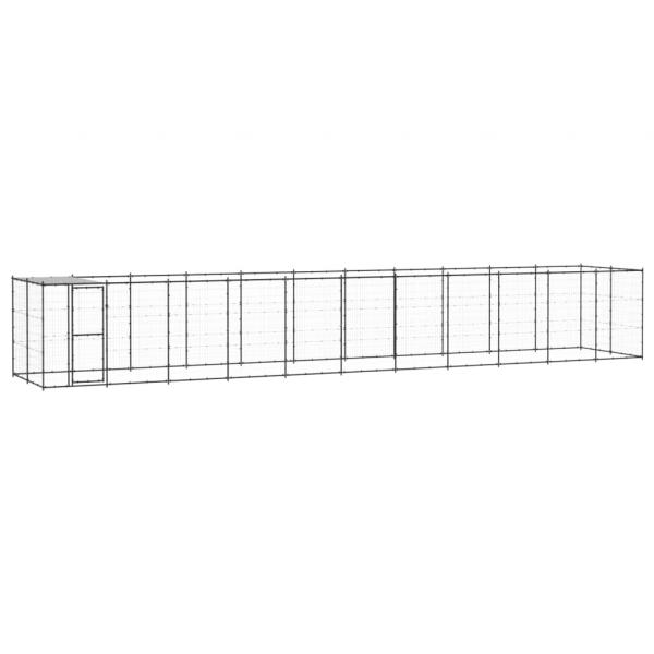 ARDEBO.de - Outdoor-Hundezwinger mit Überdachung Stahl 26,62 m²