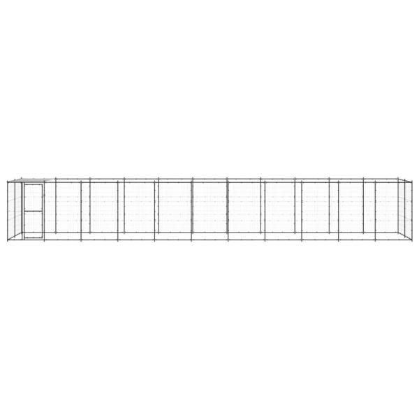 Outdoor-Hundezwinger mit Überdachung Stahl 26,62 m²