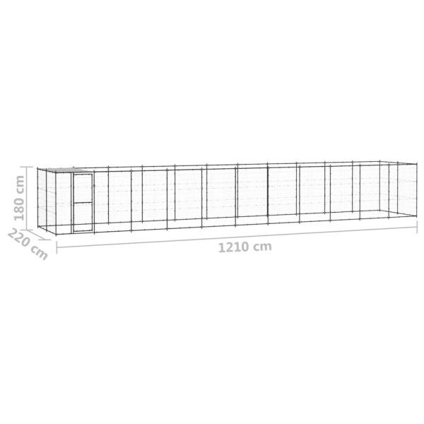 Outdoor-Hundezwinger mit Überdachung Stahl 26,62 m²
