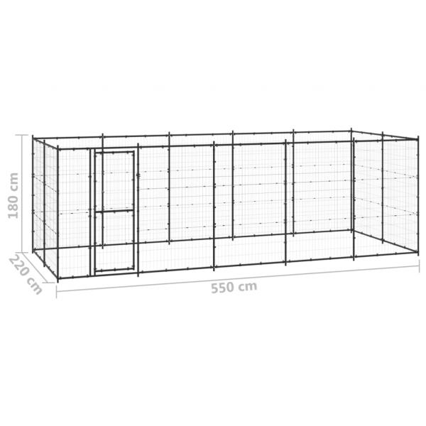 Outdoor-Hundezwinger Stahl 12,1 m²