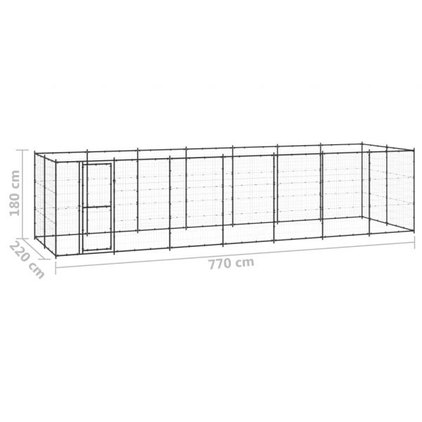 Outdoor-Hundezwinger Stahl 16,94 m²
