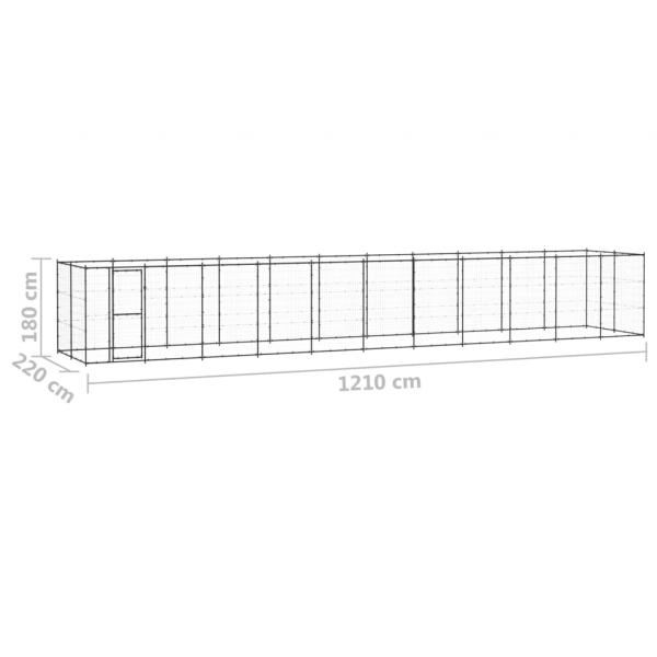 Outdoor-Hundezwinger Stahl 26,62 m²