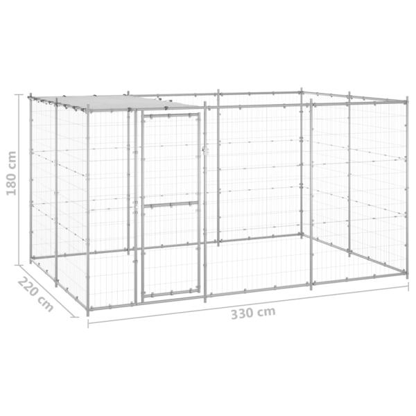 Outdoor-Hundezwinger mit Überdachung Verzinkter Stahl 7,26 m²
