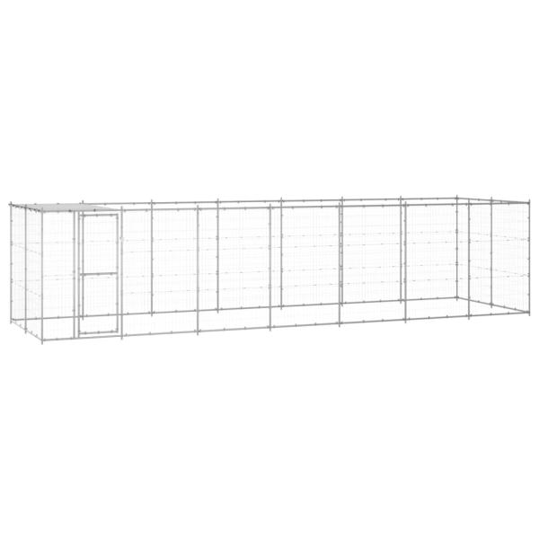 Outdoor-Hundezwinger mit Überdachung Verzinkter Stahl 16,94 m²