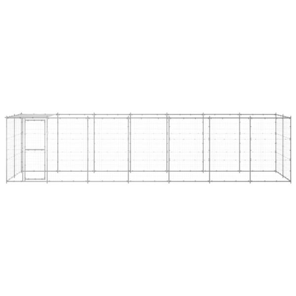 Outdoor-Hundezwinger mit Überdachung Verzinkter Stahl 16,94 m²